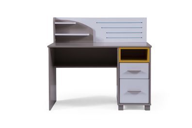 Benimodam Schreibtisch Torino Grau/ Weiß mit Organizer-Aufsatz