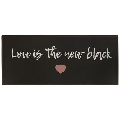 Schild "Love is the new black" Metall Spruch Blech Bild
