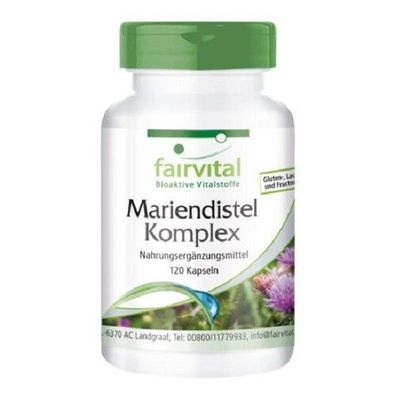 Mariendistel Komplex - 120 Kapseln mit Artischocke + Löwenzahn vegan fairvital