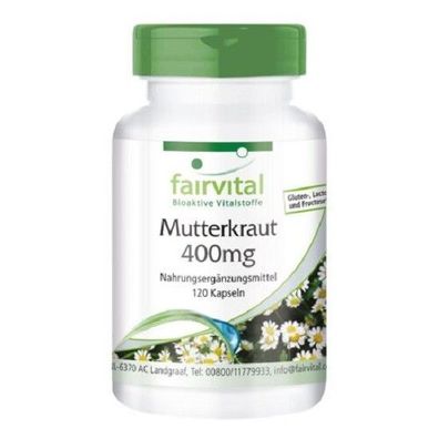 Mutterkraut 400 mg - 120 Kapseln für 4 Monate - Feverfew , vegan fairvital