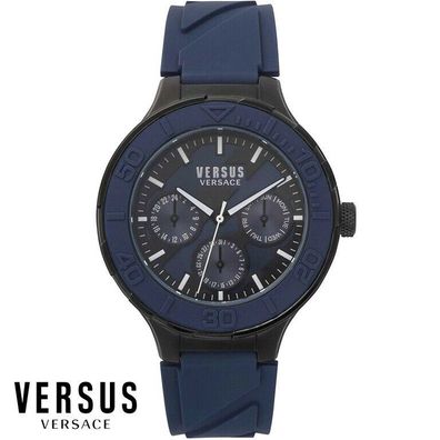 Versus by Versace VSP890318 Wynberg schwarz blau Silikon Armband Uhr Herren NEU