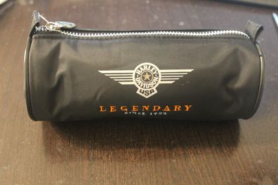 Harley-Davidson Mäppchen; Pencil Case, schwarz, bestickt; mit Reißverschluß