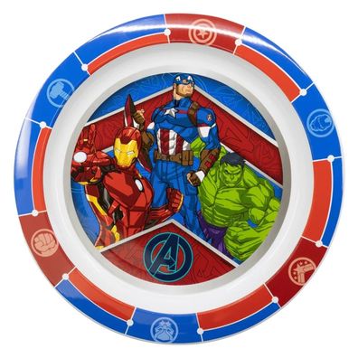 Avengers Plastik-Teller Kunststoffset für Kinder - Mikrowelle geeignet