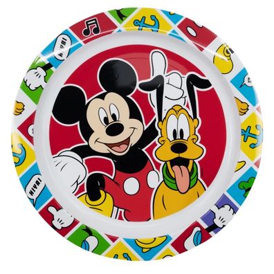 Micky Maus Pluto Plastik-Teller Kunststoffset für Kinder - Mikrowelle geeignet