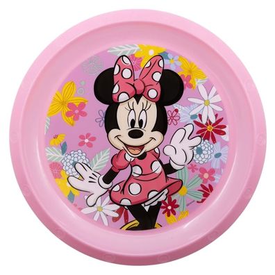 Minnie Maus Plastik-Teller Kunststoffset für Kinder - Mikrowelle geeignet