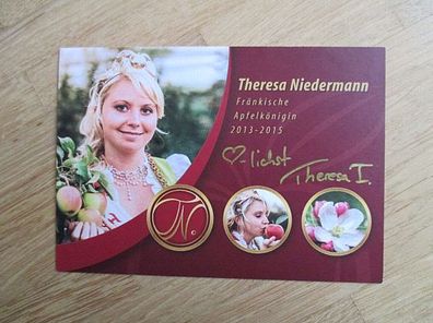 Fränkische Apfelkönigin 2013-2015 Theresa Niedermann - handsigniertes Autogramm!!!