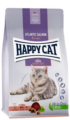 Happy Cat ? Senior Atlantik Lachs - Katzensenioren ab dem 8. Lebensjahr - 4 kg ? ...