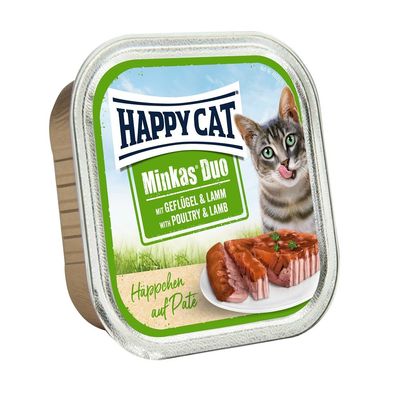 Happy Cat ?Duo Paté auf Häppchen Gefl.&Lamm - 12 x100g ? Nassfutter