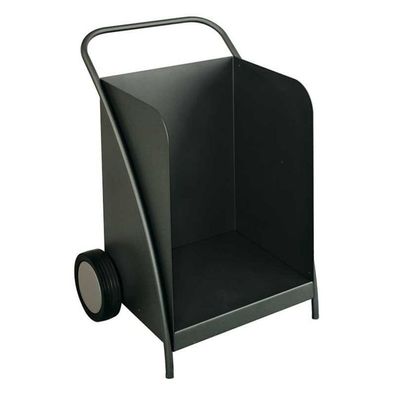 Heibi Holzwagen aus pulverbeschichtetem Stahl schwarz glimmer 42x51x77 cm Kaminholzw