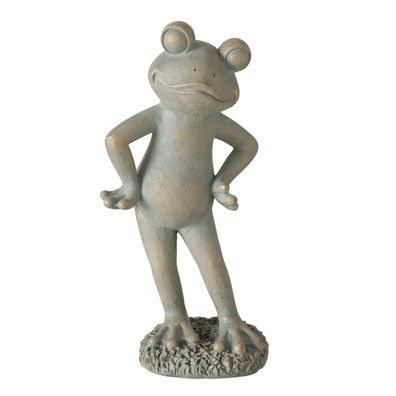 Frosch "Milvin" aus Kunstharz, Handbemalt, grau, Höhe 30cm, von Boltze