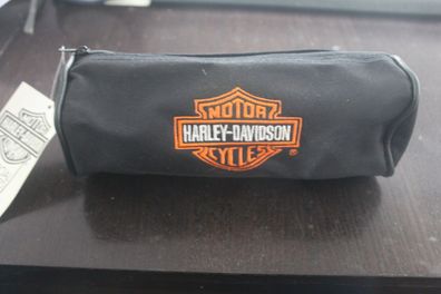 Harley-Davidson Mäppchen; Pencil Case, schwarz, bestickt; Reißverschluß
