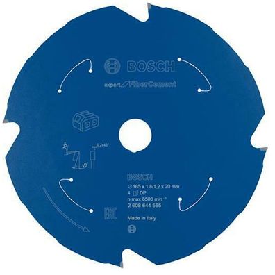 Bosch Sägeblatt für Akku-Tauchsäge, Handkreissäge 165mm Z4 Fiber Cement