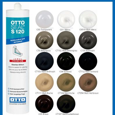 Otto Chemie Ottoseal Premium Glasfalz Silikon Silicon S120 Dichtstoff 310ml