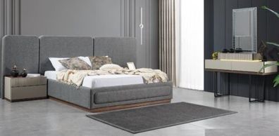 Bett 2x Nachttische Schminktisch Luxus Designermöbel Bettgarnitur 4-tlg.