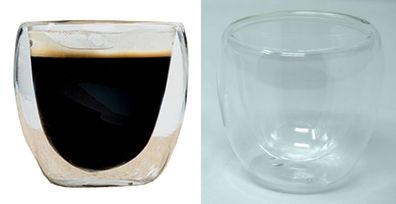 2 Espresso GlasTassen aus hochwertigem und doppelwandigem Borosilikatglas