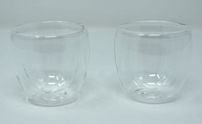 Doppelwandige Thermo Gläser Set Espresso Tassen 80 ml Glastasse Borosilikatglas