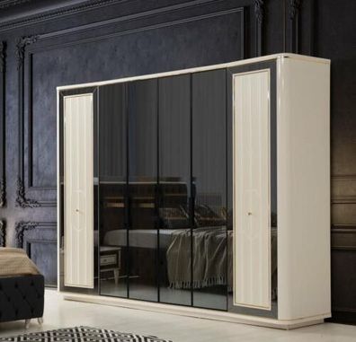 Kleiderschrank Schrank Luxus Holz Schränke Design Möbel Schlafzimmer Weiß