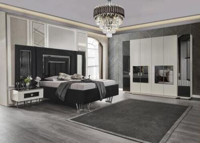 Schlafzimmer Schrank Möbel Metall Luxus Betten Elegant Bett Metall