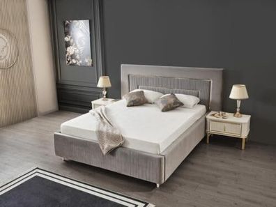 Bett Polsterbett Luxus Schlafzimmer Design Betten Textil Holz Bettgestell Neu