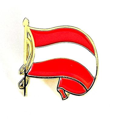 Wehende Österreich Flagge Fahne Waving Flag Wien Badge Edel Pin Anstecker 0990
