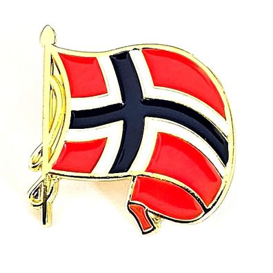 Wehende Norwegen Flagge Fahne Waving Flag Oslo Badge EU Edel Pin Anstecker 0988