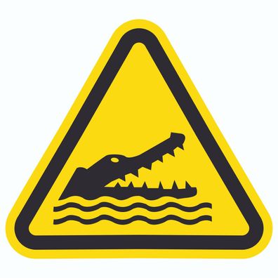 Aufkleber Dreick Warnung Krokodil Symbol