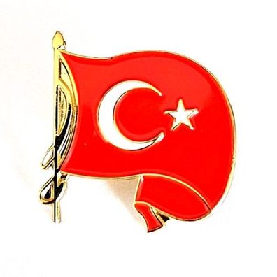 Wehende Türkei Flagge Fahne Türkiye Ankara Flag Bayrak Edel Pin Anstecker 0237