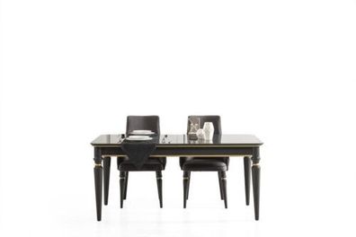 Schwarzer Luxus Esstisch Italienische Design Möbel Einrichtung Tische Tisch Neu