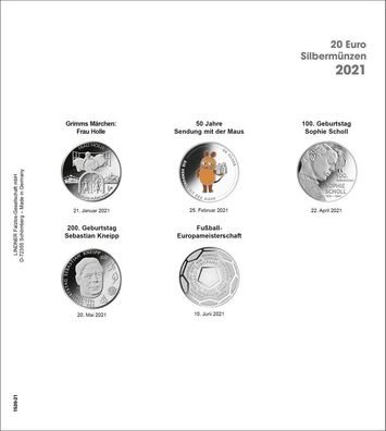 Vordruckblatt f. 20 Euro - Gedenkmünzen Deutschland 2021
