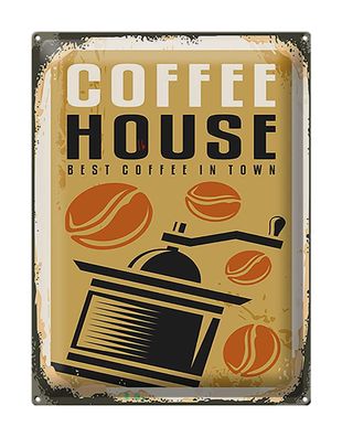 Blechschild Retro 30x40 cm Kaffee Coffee House best in town Deko Schild tin sign