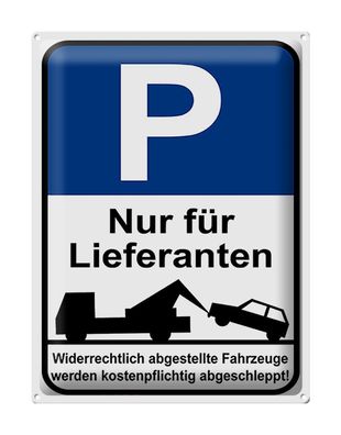 Blechschild Parken 30x40 cm Parkplatzschild nur Lieferanten Deko Schild tin sign