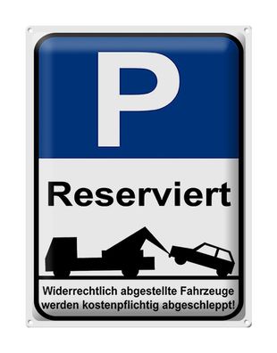Blechschild Parken 30x40 cm Parkplatzschild P reserviert Deko Schild tin sign
