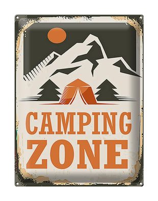 Blechschild Camping 30x40 cm Camping Zone Outdoor Metall Deko Schild tin sign