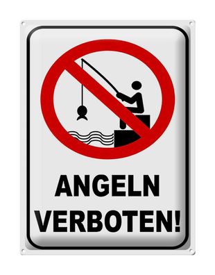 Blechschild Hinweis 30x40 cm Angeln verboten Warnschild Deko Schild tin sign