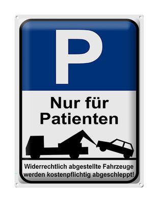 Blechschild Parken 30x40 cm Parkplatzschild nur Patienten Deko Schild tin sign