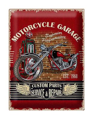 Blechschild Retro 30x40 cm Motorrad Motorcycle Garage Service Schild tin sign