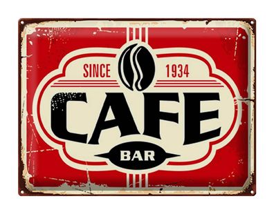 Blechschild Retro 40x30cm Cafe bar Kaffee since 1934 Metall Deko Schild tin sign