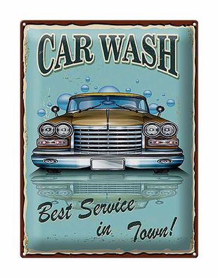 Blechschild Retro 30x40 cm Car Wash best service in town Deko Schild tin sign