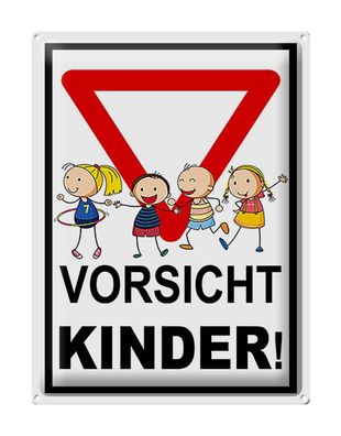Blechschild Hinweis 40x30 cm Vorsicht Kinder Metall Deko Schild tin sign