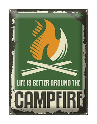 Blechschild Camping 30x40 cm campfire life is better Metall Deko Schild tin sign