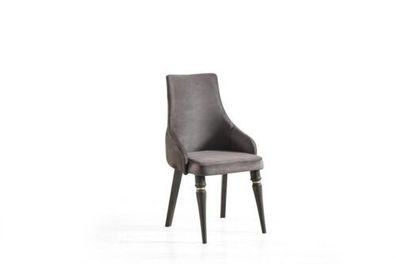 Luxus Lehnstuhl Design Stühle Design Sessel Holz Polster Stuhl Grau