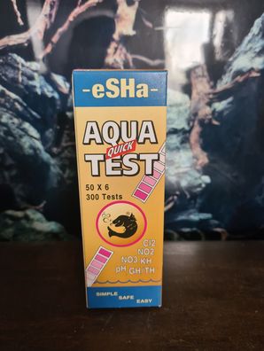 eSHa Aqua Quick Test - 6 in 1 Teststreifen Streifentest 50 Stück Wassertest