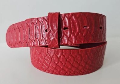 umjuBELT Gürtel Red Style Anaconda rot Leder Schlange Muster geprägt 85 90 95