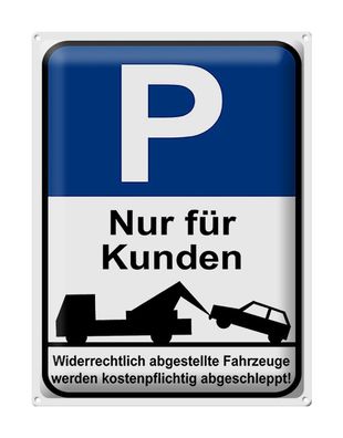 Blechschild Parken 30x40 cm Parkplatzschild nur für Kunde Deko Schild tin sign