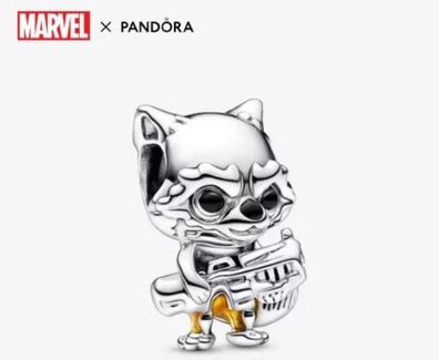Pandora Marvel Guardians of the Galaxy Rocket Raccoon Charm 925 Sterling-Silber