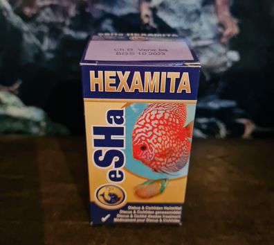 eSHa Hexamita Diskus Heilmittel gegen Lochkrankheit 20ml für 800l Aquarium MHD 10/23