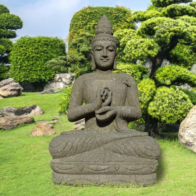 Naturstein Buddha Murwara mit der Geste am Rad Drehen