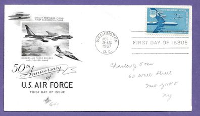 FDC USA 50 Jahre Amerikanische Luftwaffe 1.8.1957