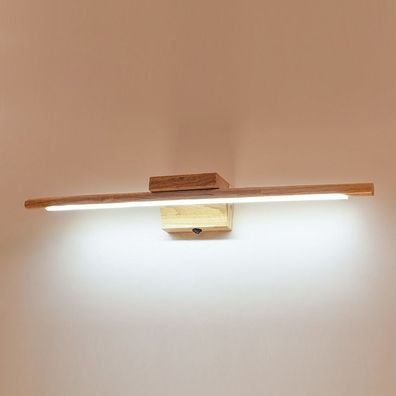 Holz Badezimmerspiegellampe mit Schalter Moderne LED Innenwandleuchte