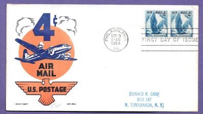 FDC USA Flugpostmarke 3.9.1954